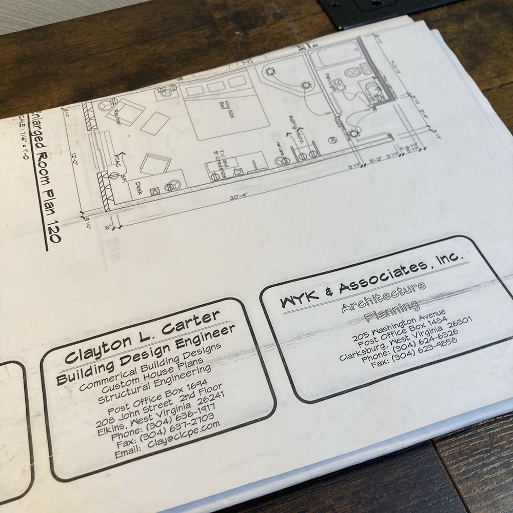 Large Foldout Architectural Blueprint Super 8 Motel‎ Uniontown PA Y2K 24x36